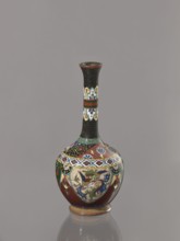 Vase, Japanese, Meiji 1868–1912, ca. 1900. Cloisonné enamel vessel decorated with birds, dragons,