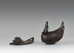 Duck incense burner, Chinese, Qing dynasty 1644–1911, 19th century. Bronze vessel in the form of a