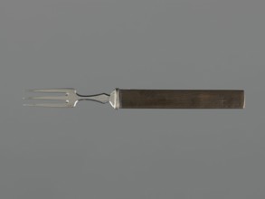 Fork with knife handle kozuka, Japanese, Edo period 1603–1868, 18th century. Metal kozuka decorated