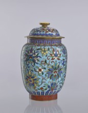 Vase with lid; maker, Chinese; Qing 1644–1911; cloisonné enamel decorative vessel with floral
