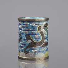 Brush vessel;, gift; Paderewski, Ignacy Jan 1860-1941; Chinese; Qing dynasty 1644–1911; cloisonné