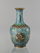 Vase., Chinese, Qing dynasty 1644–1911, 19th century. Cloisonné enamel. Decoration: floral and