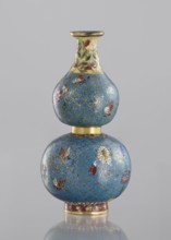 Double gourd-shaped vase;, Cloisonné enamel decorative vessel, Qing dynasty 1644–1911, 19th