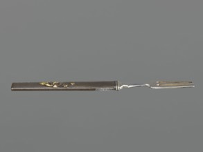 Fork with knife handle kozuka, Japanese, Edo period 1603–1868, 18th century, katana kozuka, melee