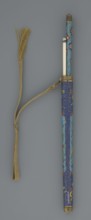 Travel cutlery set in case; Chinese, Qing dynasty 1644–1911, 19th century. a Knife with cloisonné