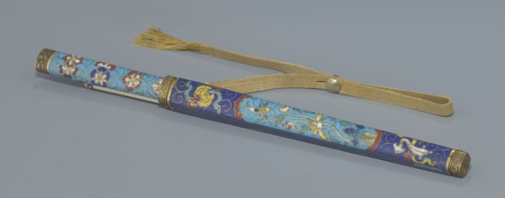 Travel cutlery set in case; 19th century, China Qing dynasty. Travel cutlery comprising: a knife