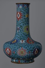 Vase, cloisonné enamel; Chinese, Qing dynasty 2nd half of the 18th century. Vessel with a long,