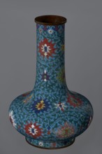 Vase, noted; Chinese, Qing dynasty 2nd half of the 18th century; cloisonné enamel. Vase with a