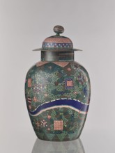 Vase with cover, Japanese, Edo 1603–1868 / Meiji 1868–1912, ca. 1860–1870, cloisonné enamel,
