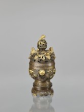 Censer with a cover on a base., Qing style, Chinese, 18th century. Ceramic/metal vessel censer with