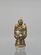Censer with a cover on a base, maker, Qing style, Chinese art; Chinese culture. Subject and
