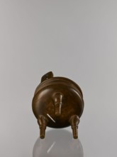 Ding incense burner on stand, maker, Chinese, Qing dynasty 1644–1911; 19th century. Bronze vessel