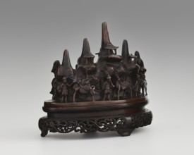 Brush stand on base, Chinese, Qing dynasty 1644–1911, 19th century. Materials and function: