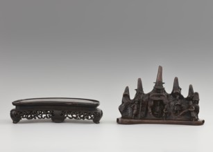Brush stand on base;, Chinese; Qing dynasty 1644–1911; 19th century; painting implements; subject: