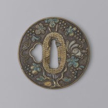 Crossguard tsuba, Japanese, Edo period 1603–1868, 17th century. Round tsuba maru-gata with slightly