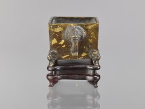 Censer on base, Chinese, Qing dynasty 1644–1911, 18th century. Censer vessel with lions fo and