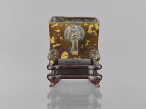 Censer on base, Chinese, Qing dynasty 1644–1911, 18th century. Bronze censer with lion fo