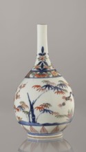 Bottle, porcelain with painted bamboos, pines, plums and sake motif Three Friends of Winter, Imari