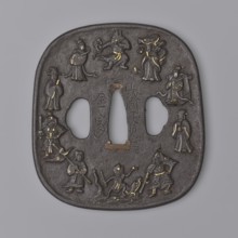 Crossguard tsuba, Kaneie,  school craftsman author; Japanese; Edo period 1603–1868, 18th century;