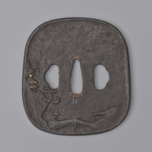 Crossguard tsuba, Kaneie craftsman, Japanese, Edo period 18th century. Tsuba in the shape of a