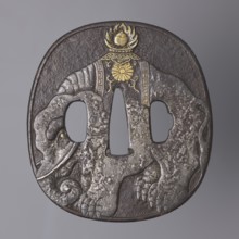 Crossguard tsuba, Tsuchiya Yasuchika 1670–1744. Nara school. Japanese, Edo period 1603–1868,