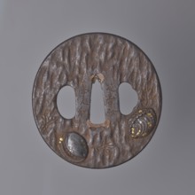 Crossguard tsuba, Tsuchiya,  school author, Enjusai Kanri, / personal slogans / creator, Japanese