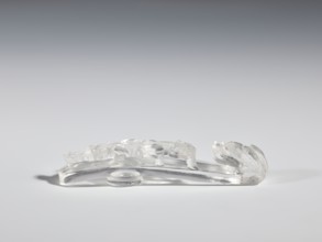 Belt clasp, Chinese; Qing 1644–1911; 17th–19th century. Material: rock crystal with inclusions.