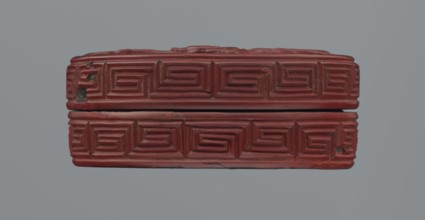 Box with lid, ; Chinese; Chinese Buddhism; Qing dynasty 1644–1911; 19th century; red lacquer with