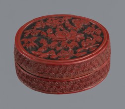 Box with lid, maker, Chinese; Qing dynasty 1644–1911, 19th century. Two-tone lacquer, red and black