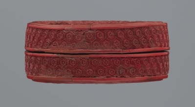 Box with lid, Chinese, Qing 1644–1911, 19th century. Two-tone lacquer, red and black black lacquer