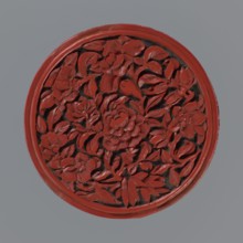 Box with lid, Chinese, Qing dynasty 1644–1911, 19th century. Two-tone lacquer red and black; black