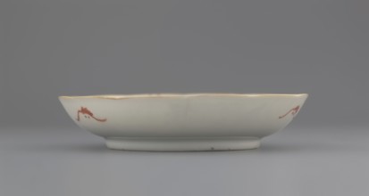 Plate. Chinese; Qing dynasty 1644–1911. Porcelain fragment with white glaze and decoration painted