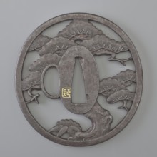 Crossguard tsuba, Sunagawa, Masayoshi, / personal slogans / artist, Sunagawa,  school, Japanese