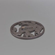 Crossguard tsuba, Sunagawa, Masayoshi, / personal slogans / artist, Sunagawa,  school author;