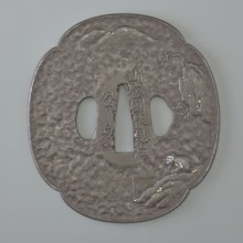 Crossguard tsuba, Kaneie,  school craftsman author. Japanese art, Japanese culture, Edo 1603–1868.
