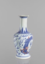 Vase, blue and white porcelain, Chinese art, Qing style Qing dynasty, 1644–1911, 19th century