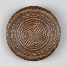 Box, Himalayan, Tibetan, 19th–20th century; container; height 3.8 cm, diameter 12.6 cm., A round,