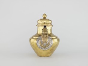 Teapot. Tibetan, 19th century, Lhasa. Jug with a lid on a chain; dragon-shaped handle, spout