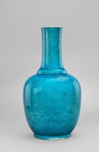 Vase, ovoid vase with a long neck, slightly widened in the lower part and at the rim, separated