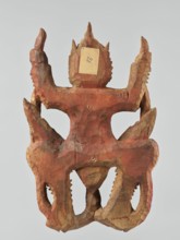 Demon with snakes - wall sculpture, unknown sculptor, snakes, art of Southeast Asia, Southeast Asia