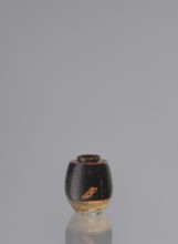 Dried tea container chaire, ; ceramics; chaire vessel; small, barrel-shaped vessel; wheel-thrown