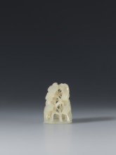 Ornament, Chinese, Ming 1368–1644, early 17th century, jade bosses, lotuses, cranes iconography,