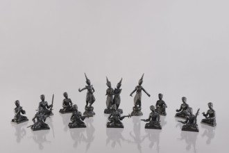 Set of fourteen figurines of musicians, Southeast Asia, art of Southeast Asia, music, dance,