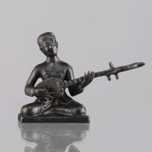 Musician figurine by, Southeast Asia culture, Southeast Asian art; subject: musicians; provenance,