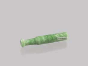Cigarillo, Chinese, Qing dynasty 1644–1911, 19th century. Cast glass, green and white; smoking