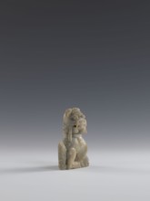 Seated lion, Chinese, Qing dynasty 1644–1911. Figurine carved in soapstone elephantine, engraved.