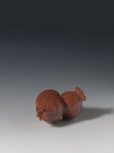 Three connected pomegranates fragment of a whole, Chinese, Qing 1644–1911, pomegranates fruits,