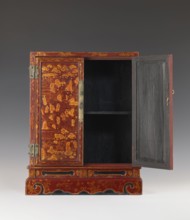 Cabinet, gift; figurative motifs; Chinese art; Chinese culture; furniture decorated with raised