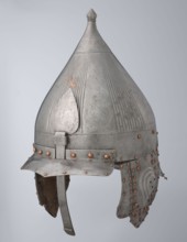 Helmet, 16th century, Turkey; Islamic, Turkish, Ottoman dynasty 1299–1922. Militaria headgear with