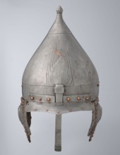 Helmet, Turkish, Ottoman dynasty 1299–1922, 16th century. Militaria headgear with movable